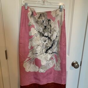 Chic Pink Floral Pencil Skirt